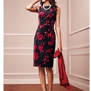 Cabbage Rose Velveteen Sheath Dress